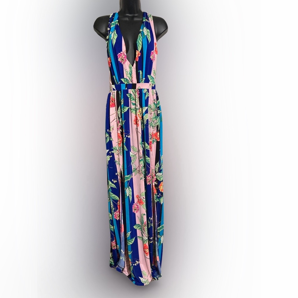 Floral print Low Back Maxi dress